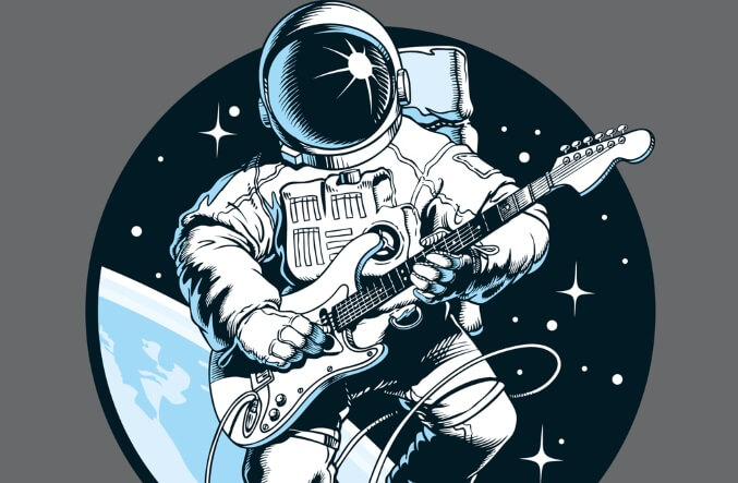 astronaut with guitar